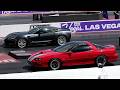 Red 1999 To 2002 Chevy Camaro SS Vs 2014 To 2019 C7 Corvette Z06 Drag Race 4K - LS Fest West Vegas