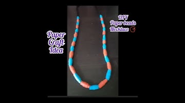DIY paper beads necklace tutorial  #shorts #craftideas  #beadmaking #paperbeads #shortsfeed