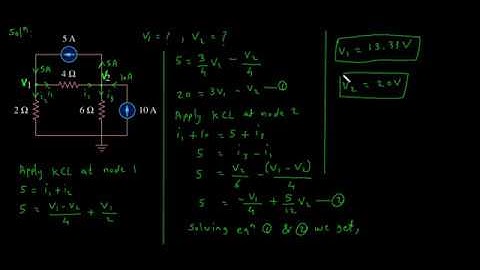 Example 3.1 Calculate the node voltages in the circuit shown in fig. | Electrical Engineering