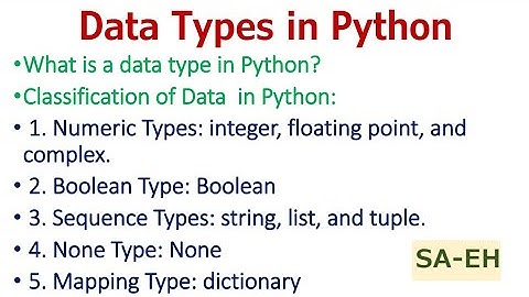 Data Types in Python | Numeric | String | List | Tuple | Dictionary | Boolean | None | CBSE |Python