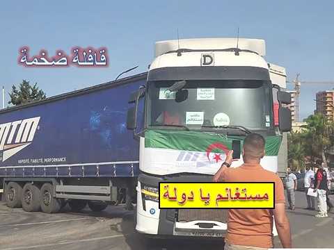 قافلة مستغانم التضانية نحو ولاية جيجل و بجاية جراء حرائق الجزائر الاخيرة