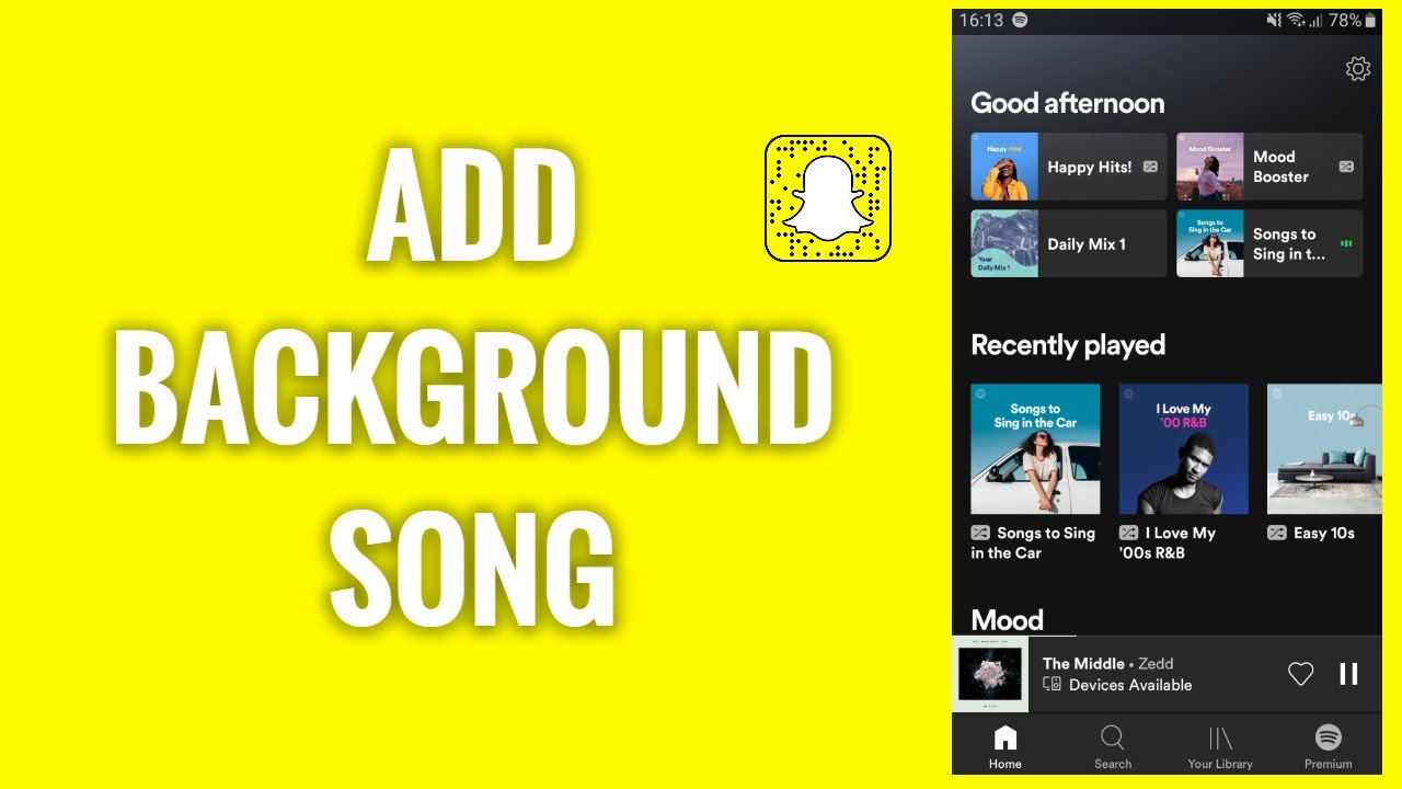 How To Add Background Song On Snapchat - YouTube