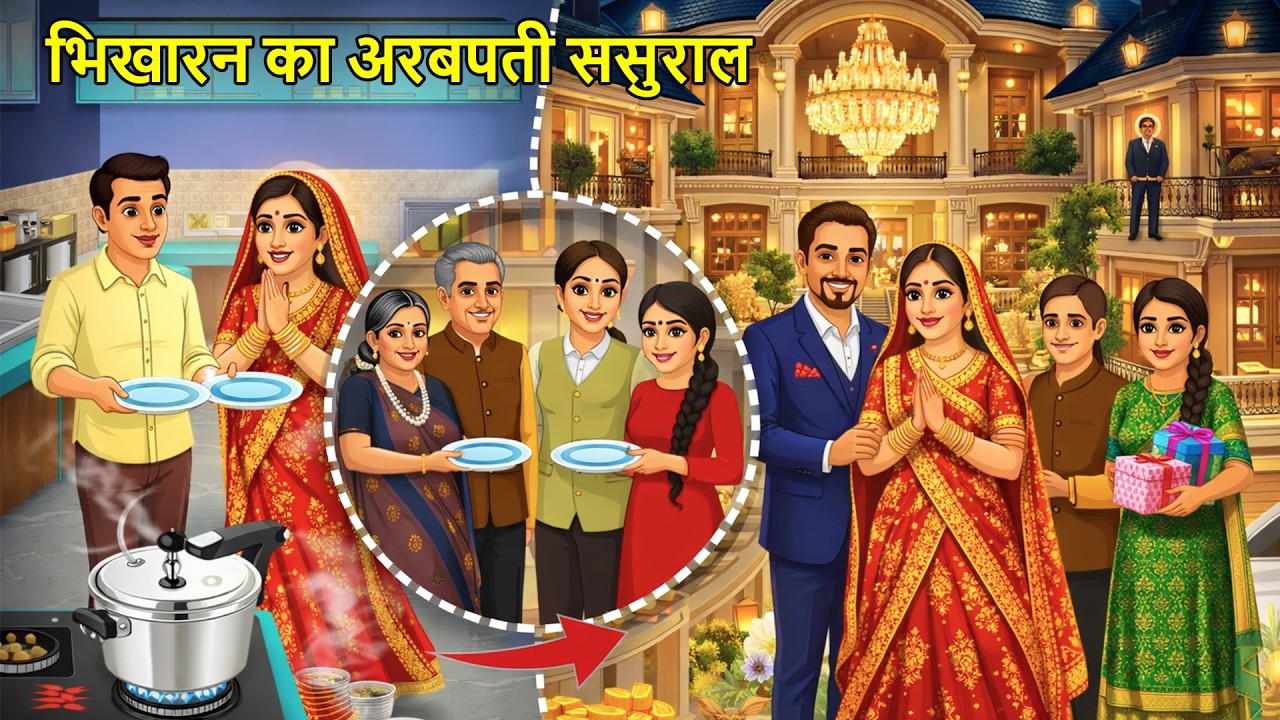 भिखारन का अरबपती ससुराल | Cartoon Videos | Hindi cartoon stories | The Beggar's Billionaire in-laws