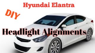 Hyundai Accent / Elantra, Headlight adjustment, Easy DIY how to, 2017 2018 2016 2015 2014 2013