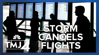 Winter weather conditions force travel cancellations and delays