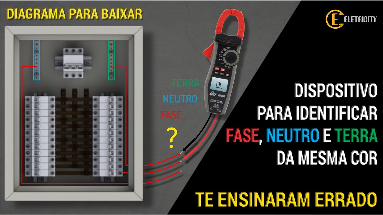 DISPOSITIVO PARA IDENTIFICAR FASE, NEUTRO E TERRA DA MESMA COR – TE ENSINARAM ERRADO!