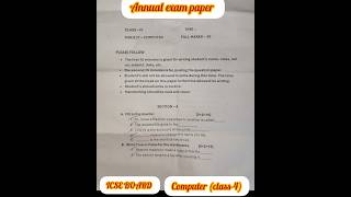 ICSE BOARD exam paper, annual exam, computer,class-4,#exam #preparation #important #youtubeshorts