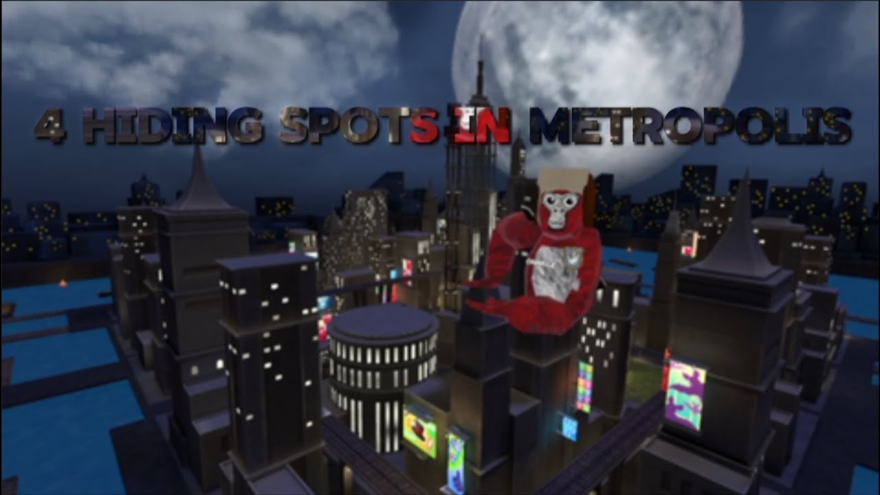 4 hiding spots in the new Metropolis map in Gorilla Tag - YouTube