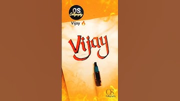 Calligraphy For Beginners 🤪 | Vijay Name Art #shorts #shortsfeed #calligraphy #handwriting #art #fyp
