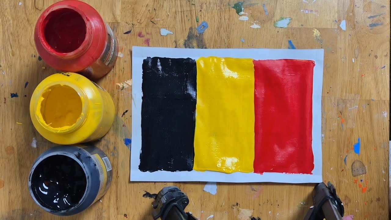 Easy Belgium 🇧🇪 Flag painting | Acrylic colour painting | Painting  