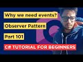 C# - Part 101 - Why we need Events and What is Observer Design Pattern - Tutorial For Beginners?