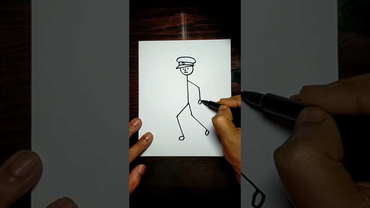 How To Draw Stick Figure Police 