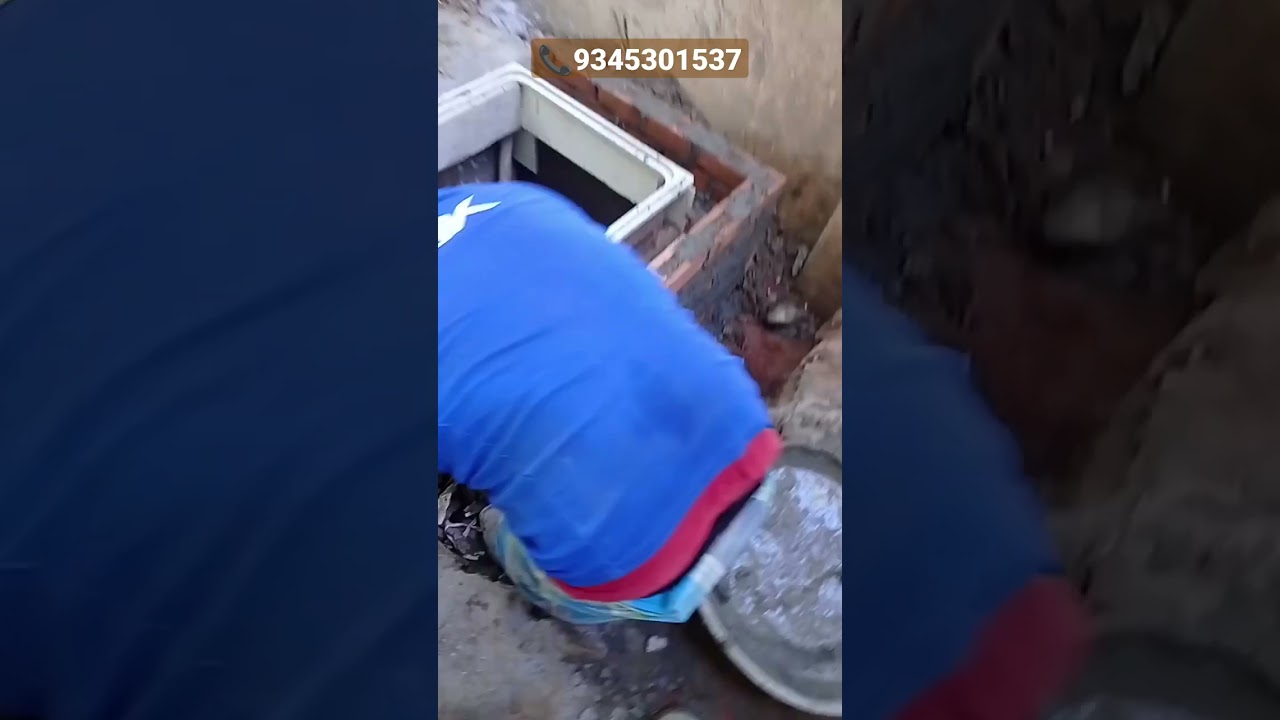 FRP man hole cover setting work at top of champer