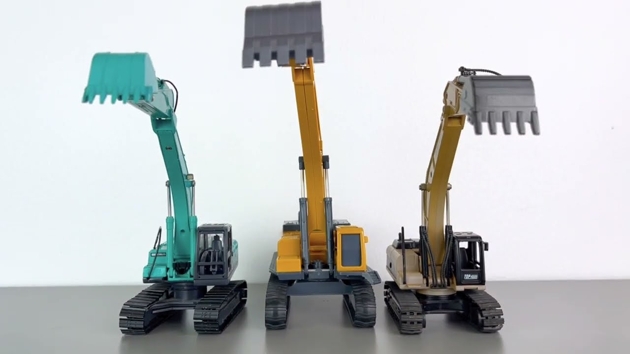 The 3 Model Excavator Hui Na, SK200 Kobelco, And GLW - YouTube