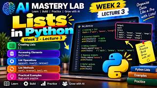 Information Lists in Python Explained | Create, Access & Modify Lists | Week 2 Lecture 3 Guide