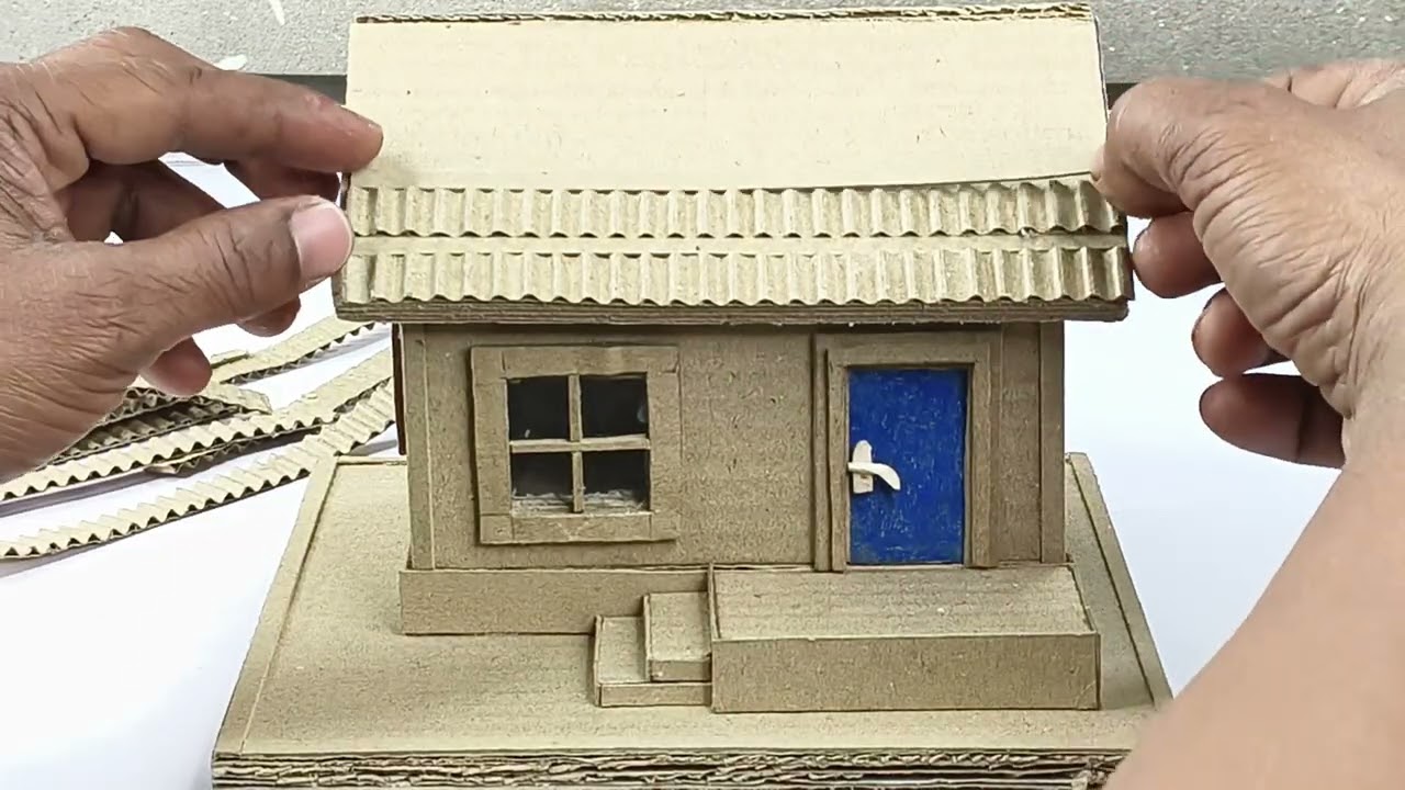 Mini Cardboard House Making | Small Cardboard House | How To Make Cardboard House 🏠 