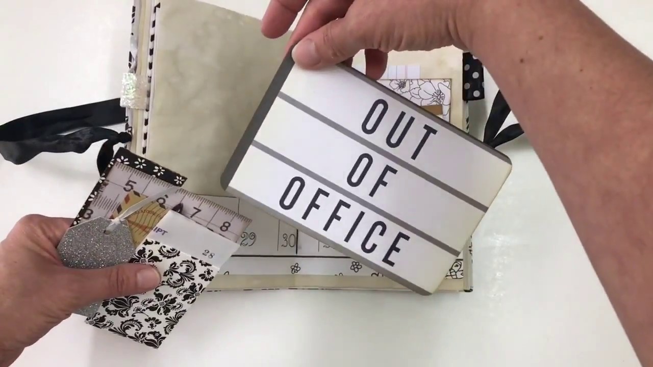 Junk Journal with jam-packed centrefold - Black and White Monochrome