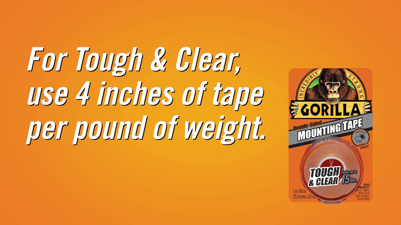 Gorilla Double Sided Mounting Tape (Tough & Clear) [60/150 inches]