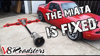 THE MIATA IS FIXED!!! V8Roadsters Cadillac Diff Conversion