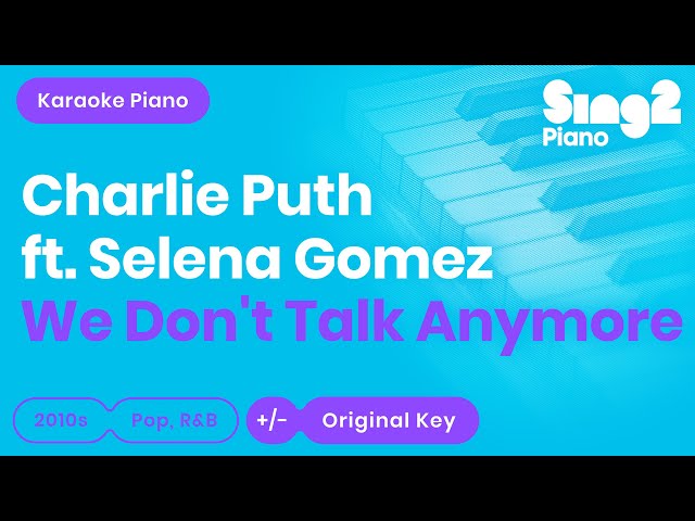 We Don't Talk Anymore Karaoke | Charlie Puth, Selena Gomez (Piano Karaoke) class=