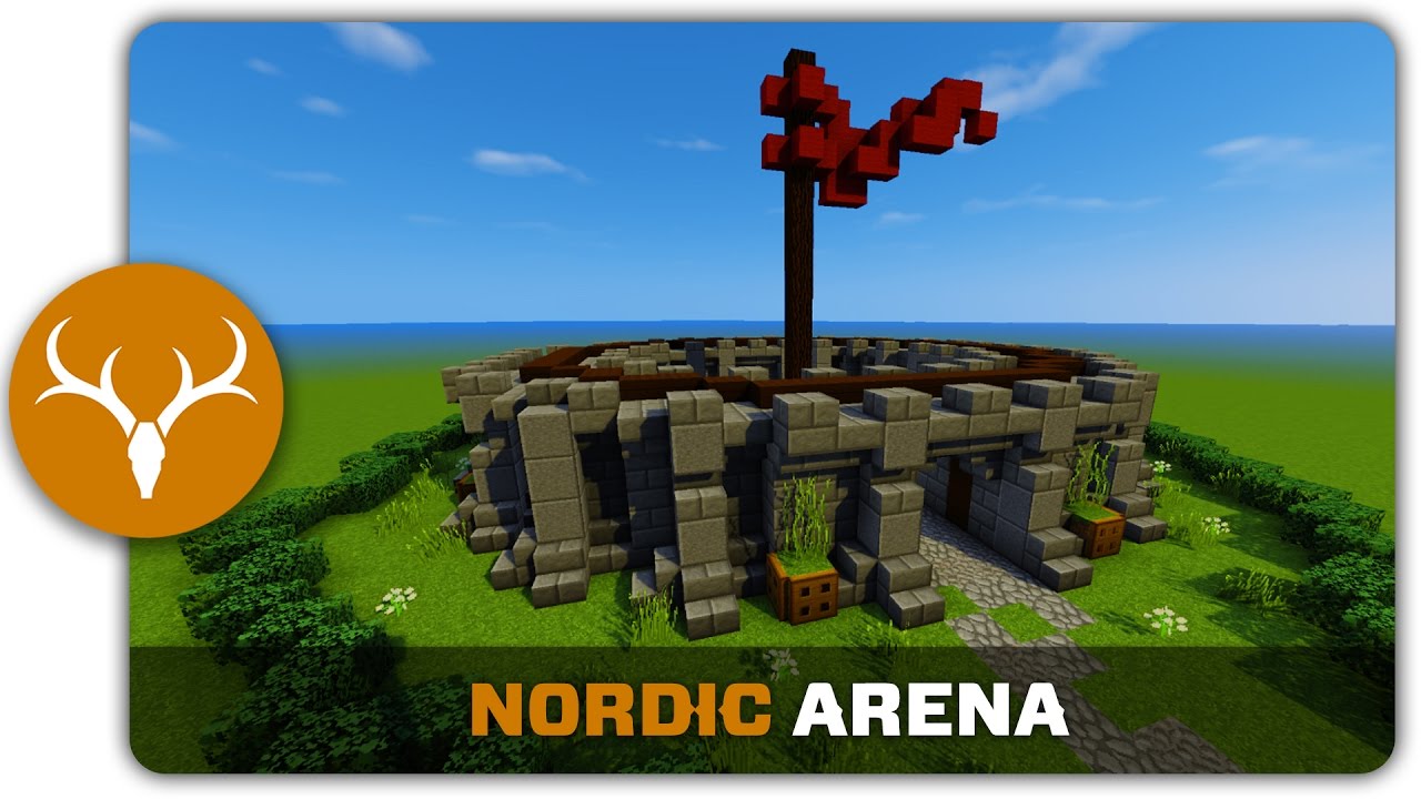 Minecraft Building Tutorial How To Build A Nordic Arena Youtube