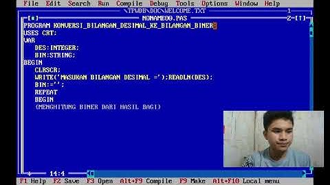 Konversi Bilangan Desimal Ke Bilangan Biner Dengan Menggunakan Program  Pascal