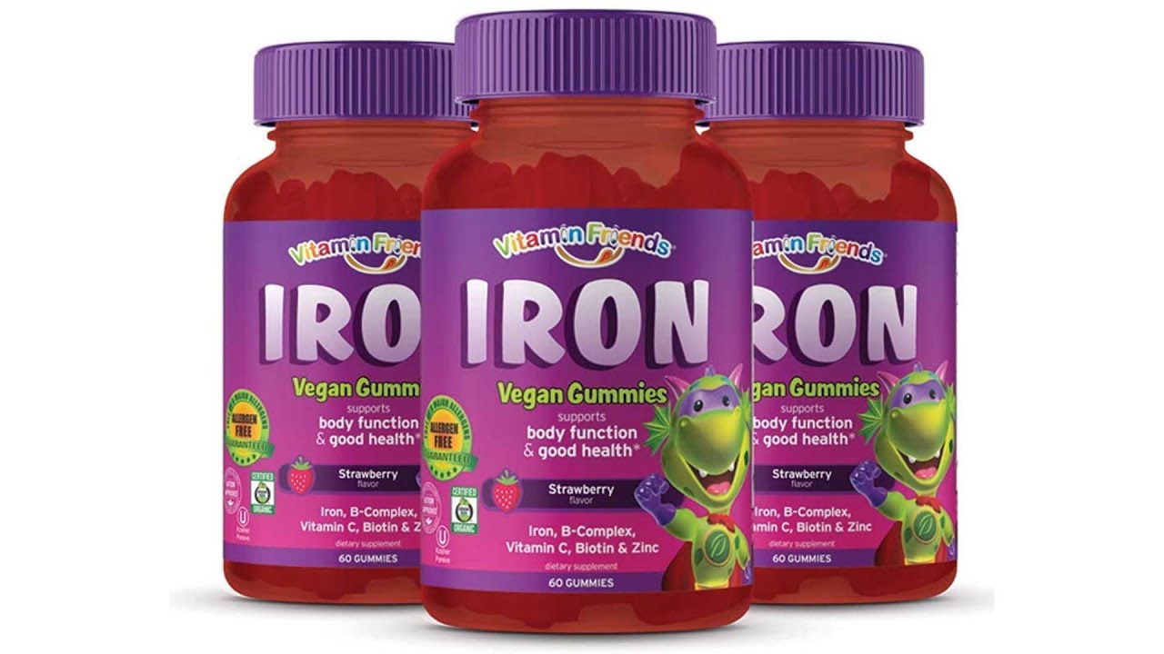 Vitamin Friends Gummy Bear Iron Supplement For Kids 60 Day Supply
