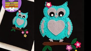 DIY laptop case / felt craft /how to draw an owl/diy laptop sleeve /easy owl drawing / MDS DIY Craft