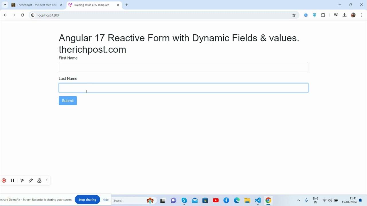 Angular 17 Reactive Form with Dynamic Fields & values - YouTube