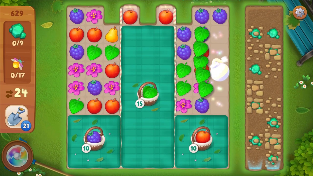 Gardenscapes Level 629 Walkthrough "No Boosters Used" YouTube