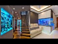 Home Aquarium Decorating Ideas | Wall Mounted Aquarium Room Divider Design | Fish Tank Setup Ideas