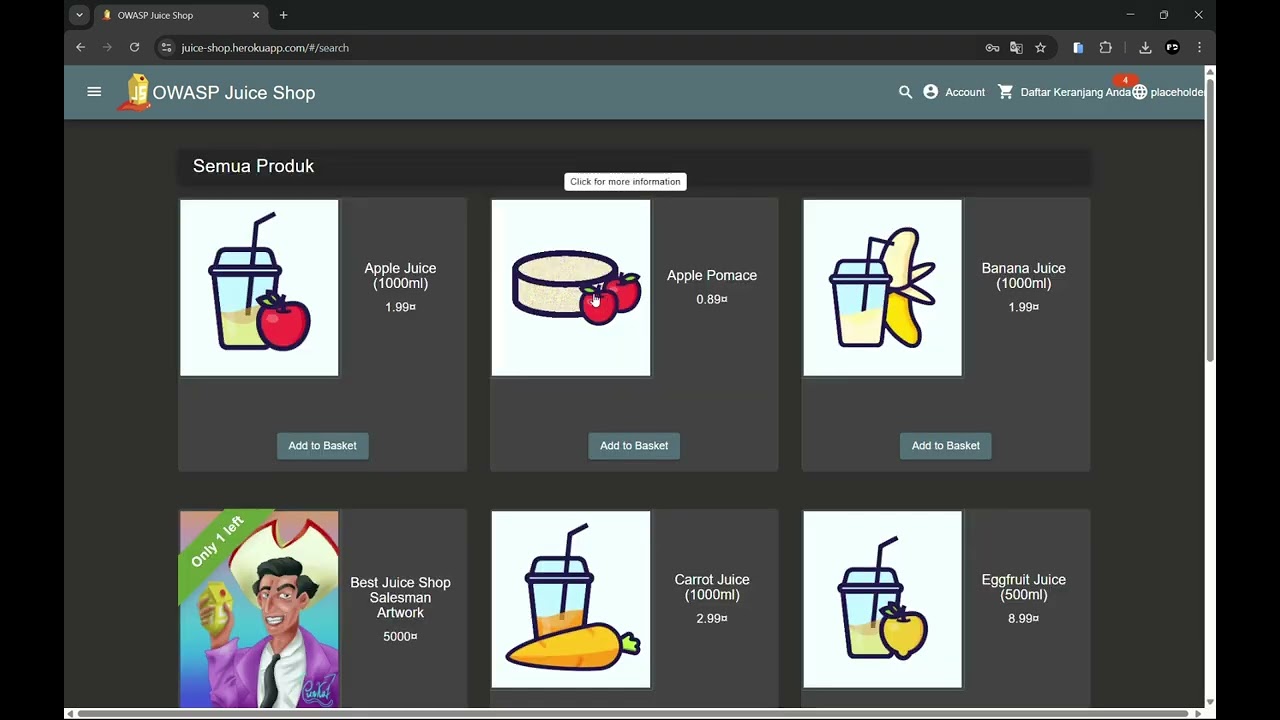 Praktikum Hacking Web Application | Studi Kasus OWASP Juice Shop