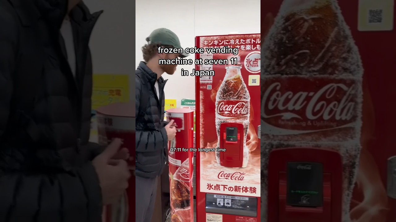 frozen coke vending machine - YouTube