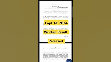Capf AC 2024 Written Result Released #capfac2024