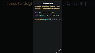 Javascript: Remove Duplicate Values From An Array With The Spread Operator And Set