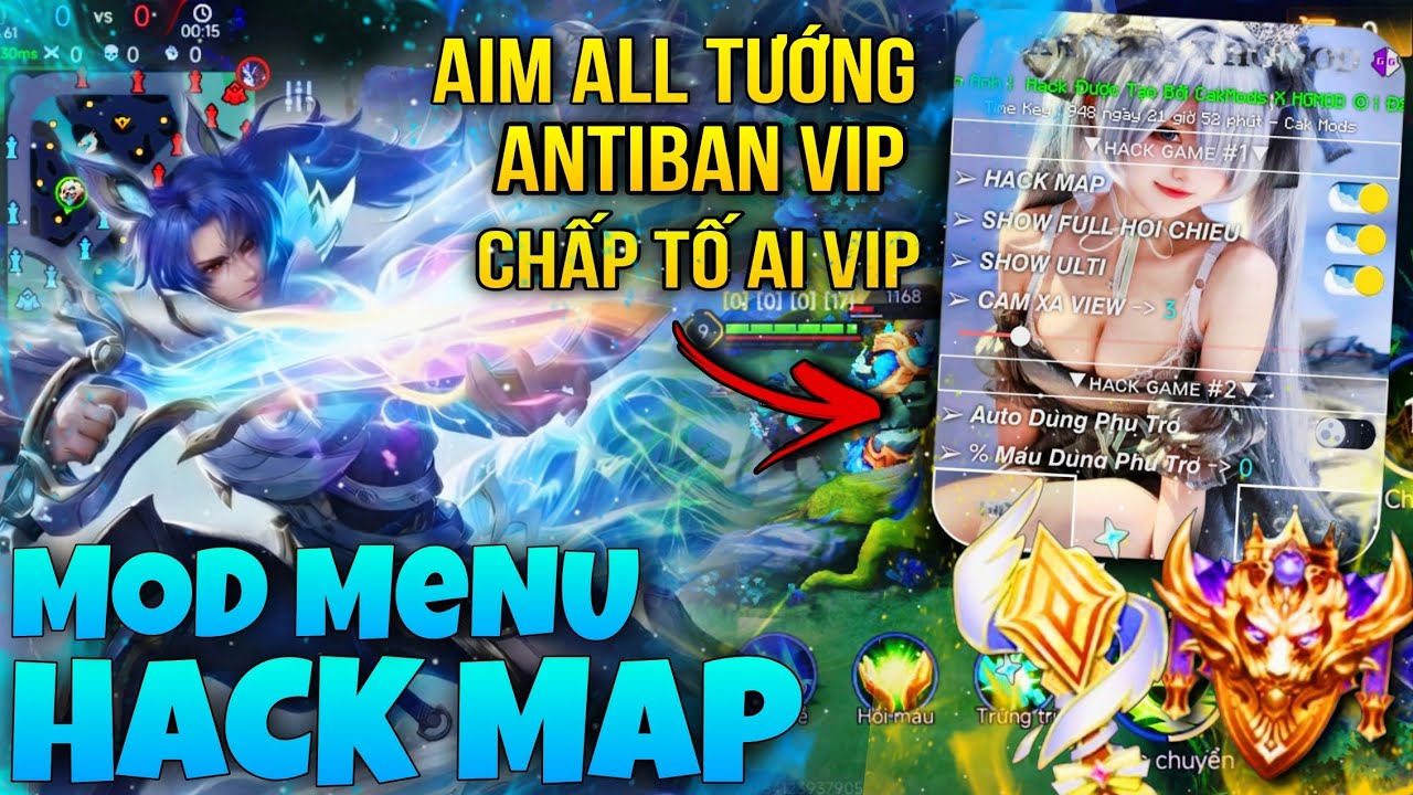 HACK MAP LIÊN QUÂN MỚI NHẤT MENU | HƯỚNG DẪN HACK AIM ALL TƯỚNG CỰC NGON, ANTIBAN VIP LEO RANK ẦM ẦM