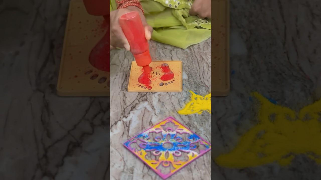 Tried Rangoli Stencils for the first time🤯😍