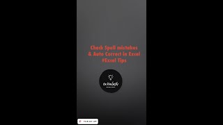 Check Spell mistakes& Auto Correct in Excel #Excel Tips #ca #tips screenshot 2