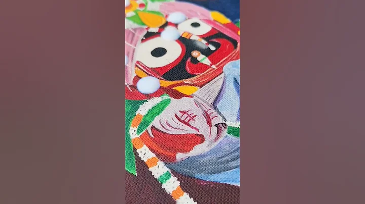 Applying varnish 🖌️/  new jagannath canvas painting 🙏#acrylicpainting #shorts #viralvideo