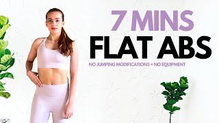 7 Minute FLAT ABS Home Workout (No Jumping + No Equipment) I Belly Burn screenshot 3