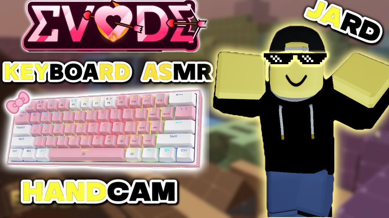 EVADE KEYBOARD ASMR + HANDCAM | K617 FIZZ PINK #62 ⌨️🎀