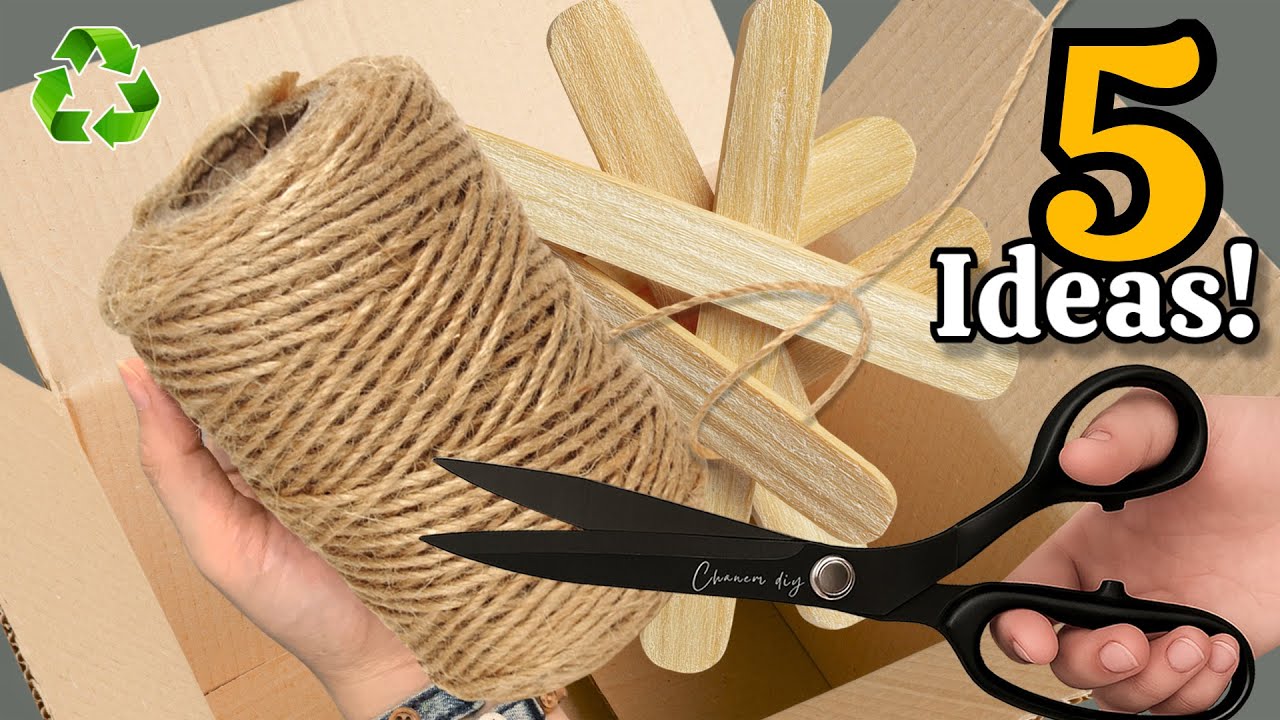 Преобразование картона, палочек и джутовой верёвки 😍♻️ 5 гениальных идей переработки, которые удивят