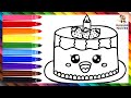 Dibuja y colorea un lindo pastel de cumpleaos  dibujos para nios