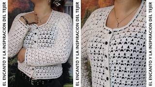 DELICADO BOLERO A CROCHET TODAS LAS TALLAS