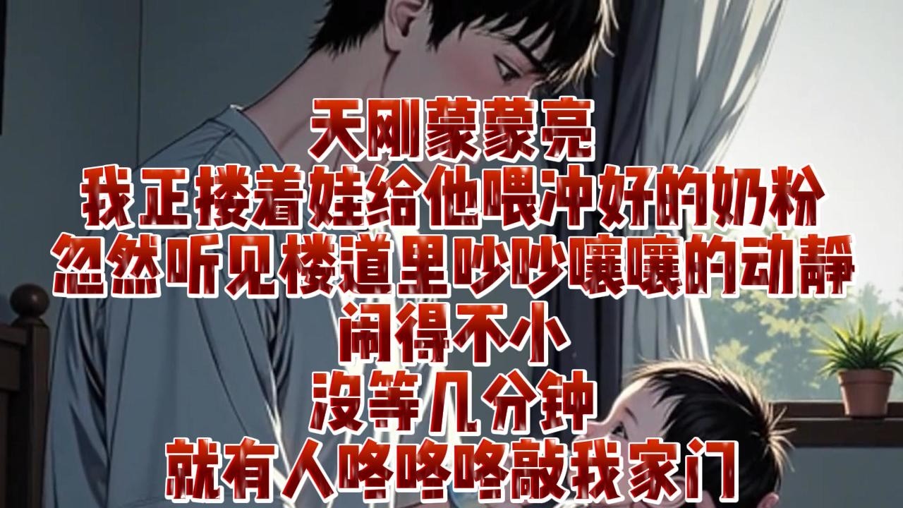 天剛矇矇亮我,正摟着娃給他喂衝好的奶粉,忽然聽見樓道里吵吵嚷嚷的動靜鬧得不小,沒等幾分鐘就有人咚咚咚敲我家門｜小七動漫