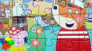 Свинка Пеппа на пляже выбирает доску для плавания - Собираем пазлы для детей Peppa Pig Puzzle Game