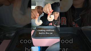 cooking seafood boil in the car w ​⁠@lifeofcian #shorts #seafood #cooking #recipe #asmr #shrimp