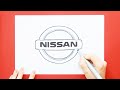 How to draw Nissan Logo