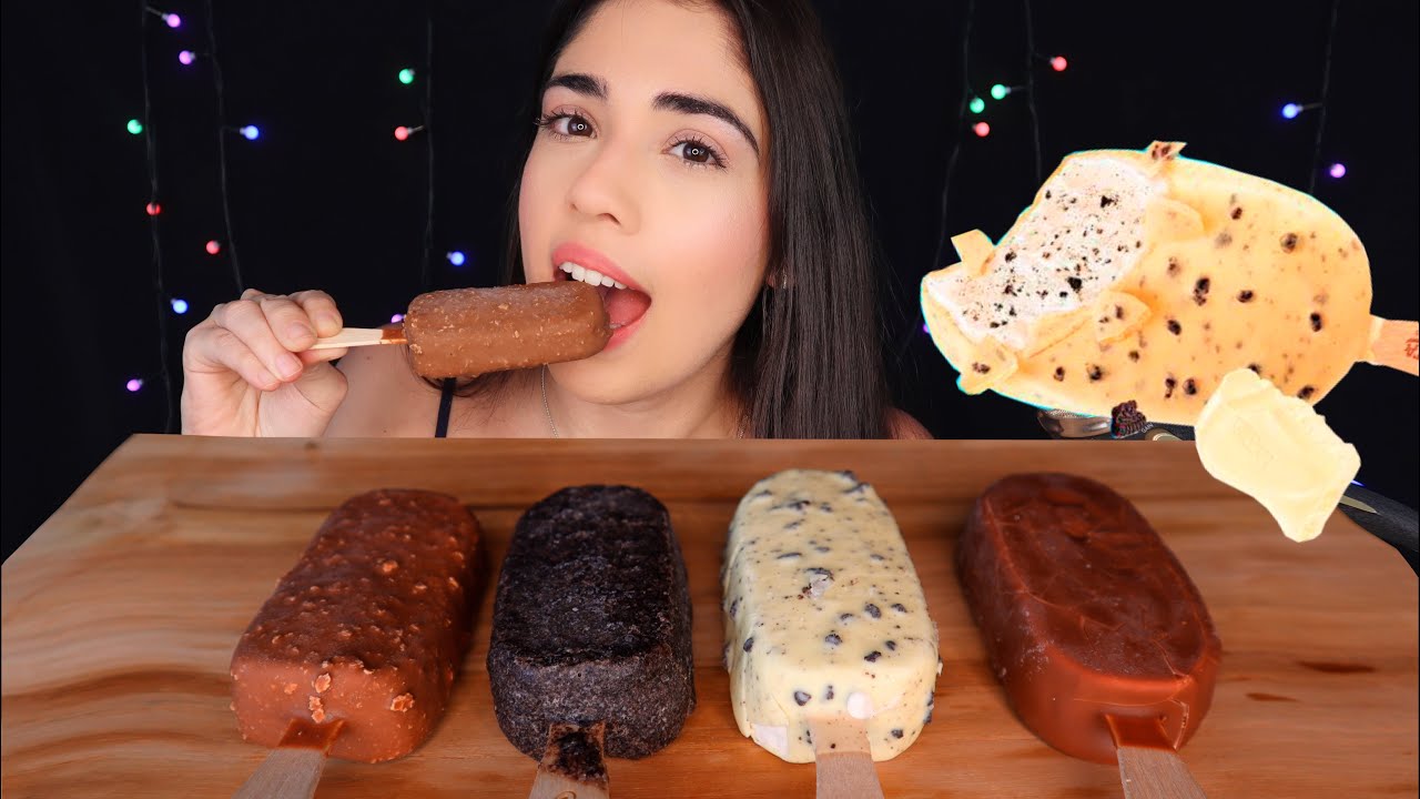 ASMR Comendo Picolés Nestlé DIFERENTES - Sons extremamente crocantes - Mukbang