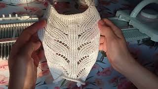 Beautiful easy openwork pattern on a knitting machine #knittingmachine #knittingpattern #knitfaster